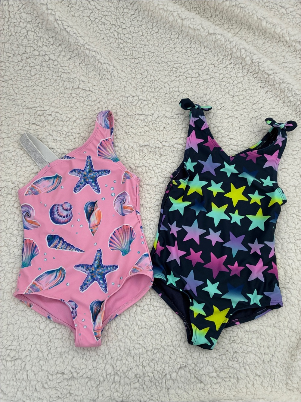 Lands' End Girls' Navy & Pink Patterned One-Piece Swimsuits Size 4/5